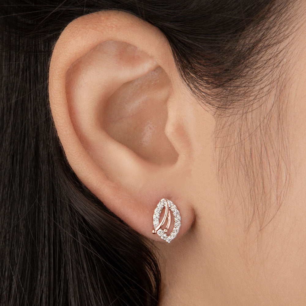 14K Rose Gold Diamond Earrings - 0.28ct VS-SI-FG