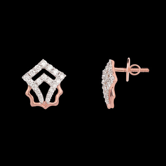14K Rose Gold Diamond Earrings - 0.3ct VVS-VS-HI