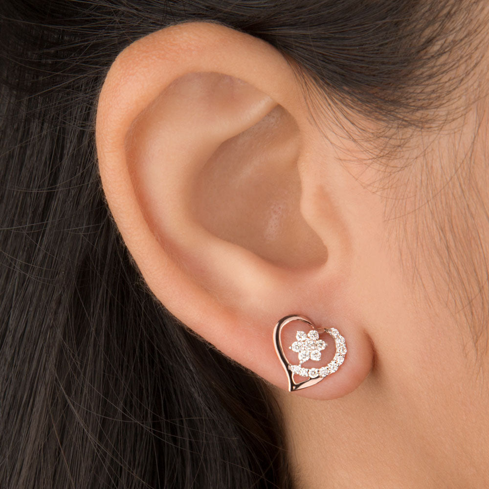 18K Rose Gold Diamond Earrings - 0.31ct VVS-VS-HI