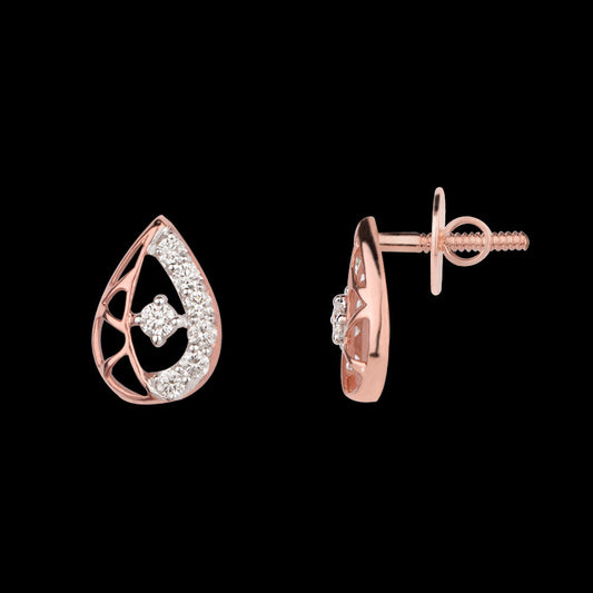 14K Rose Gold Diamond Earrings - 0.2ct VVS-VS-HI