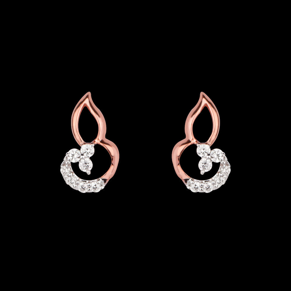 14K Rose Gold Diamond Earrings - 0.19ct VVS-VS-HI