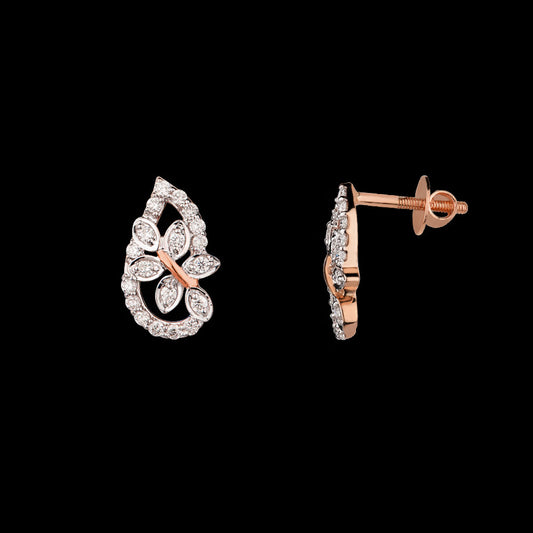 14K Rose Gold Diamond Earrings - 0.35ct VS-SI-FG