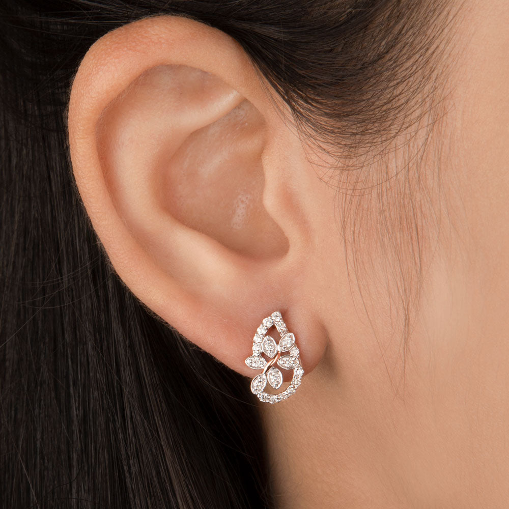 14K Rose Gold Diamond Earrings - 0.35ct VS-SI-FG
