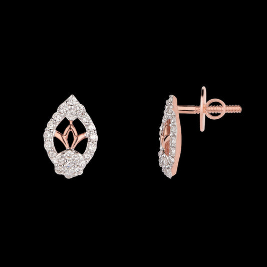 14K Rose Gold Diamond Earrings - 0.38ct VVS-VS-HI