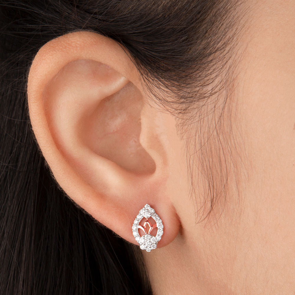 14K Rose Gold Diamond Earrings - 0.38ct VVS-VS-HI