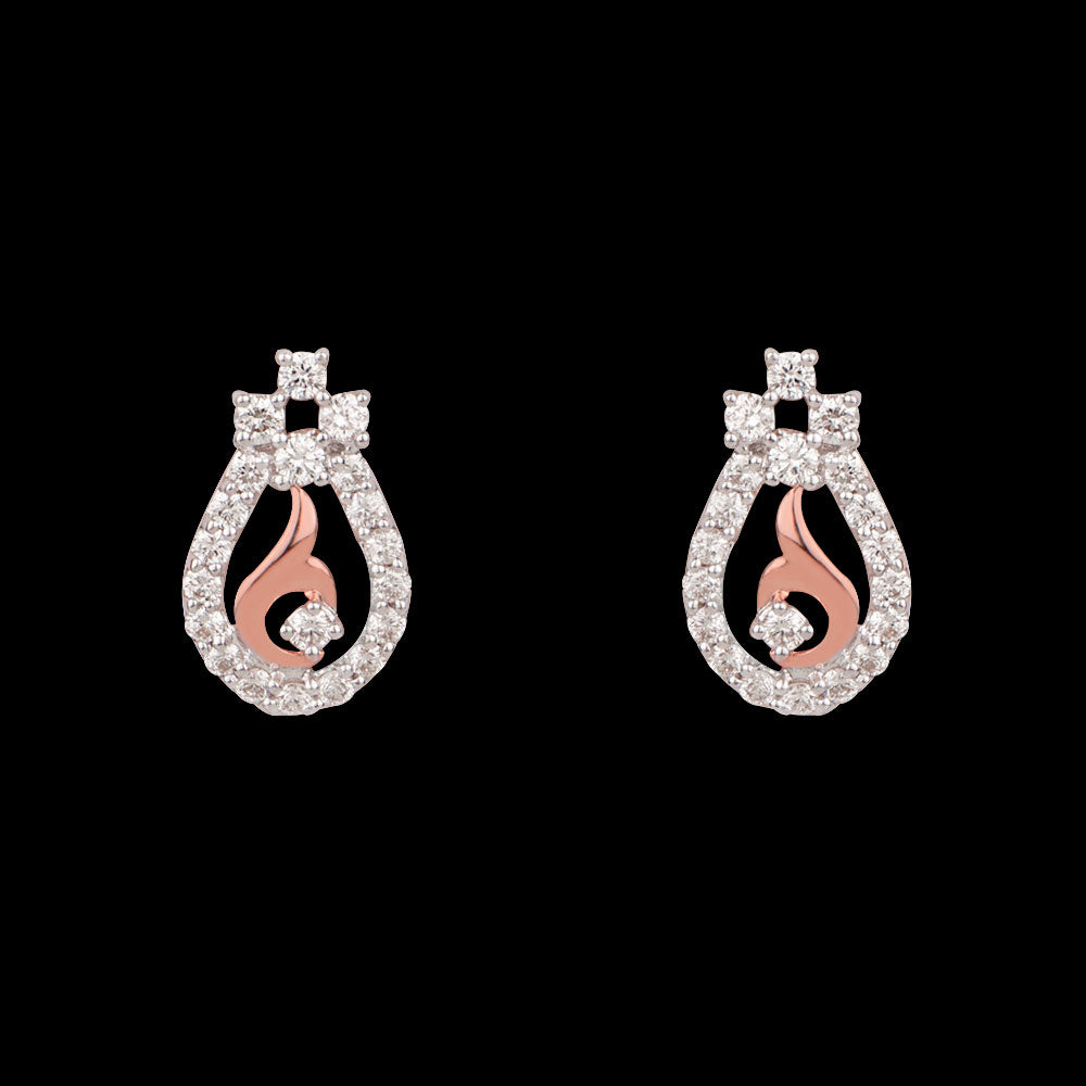 14K Rose Gold Diamond Earrings - 0.35ct VVS-VS-HI