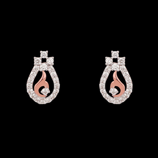 14K Rose Gold Diamond Earrings - 0.35ct VVS-VS-HI