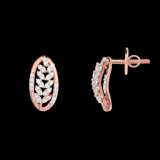 18K Rose Gold Diamond Earrings - 0.28ct VVS-VS-IJ