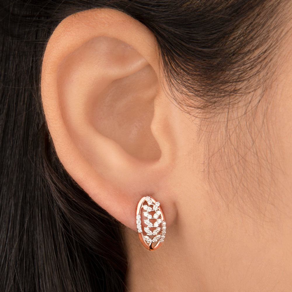 18K Rose Gold Diamond Earrings - 0.28ct VVS-VS-IJ