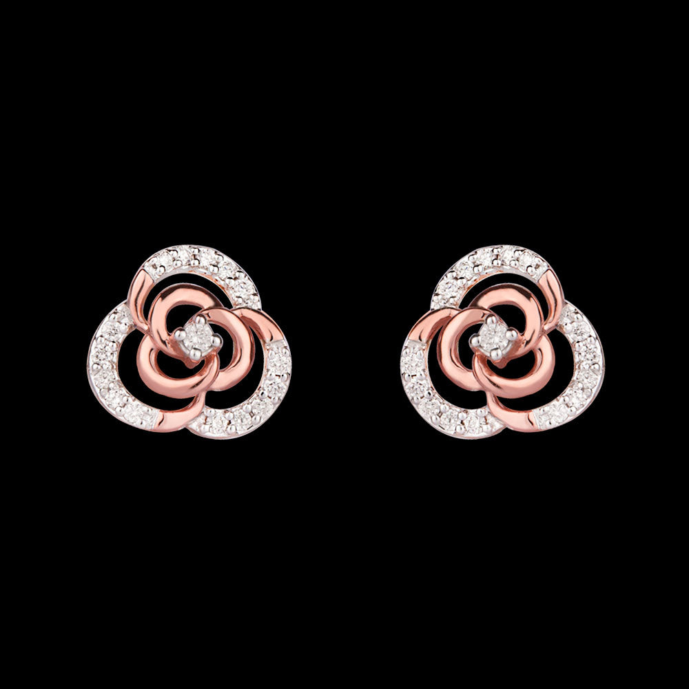 14K Rose Gold Diamond Earrings - 0.18ct VVS-VS-HI