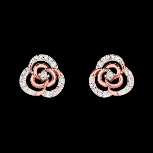 14K Rose Gold Diamond Earrings - 0.18ct VVS-VS-HI