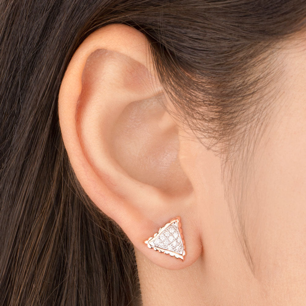 14K Rose Gold Diamond Earrings - 0.19ct VS-GH