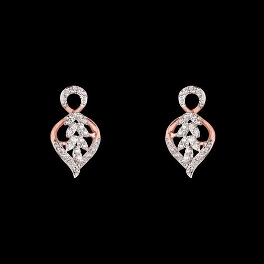 14K Rose Gold Diamond Earrings - 0.21ct VVS-VS-HI
