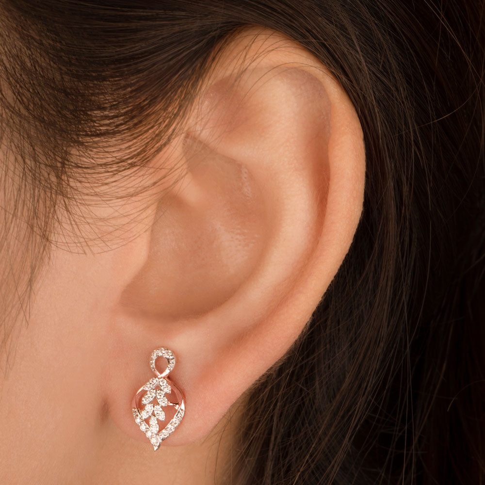 14K Rose Gold Diamond Earrings - 0.21ct VVS-VS-HI