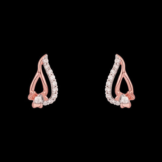 14K Rose Gold Diamond Earrings - 0.19ct VS-SI-FG