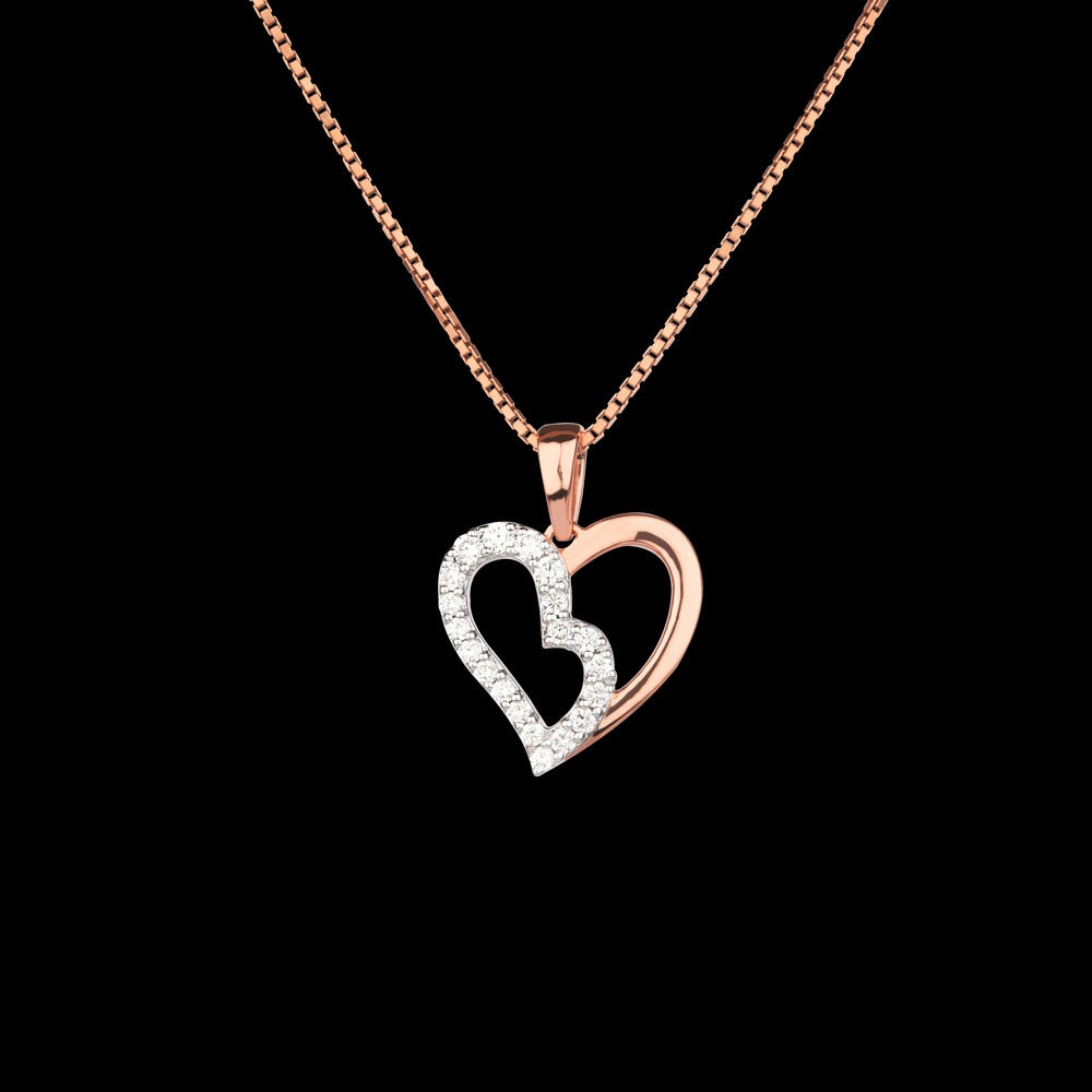 14K Rose Gold Diamond Pendant - 0.23ct SI-GH