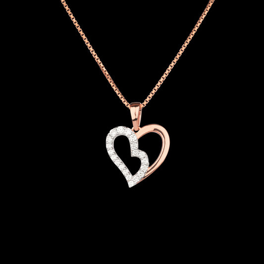 14K Rose Gold Diamond Pendant - 0.23ct SI-GH