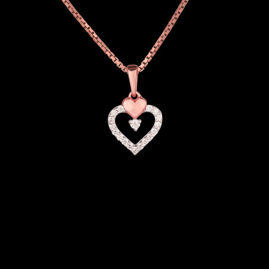 14K Rose Gold Diamond Pendant - 0.1ct SI-GH