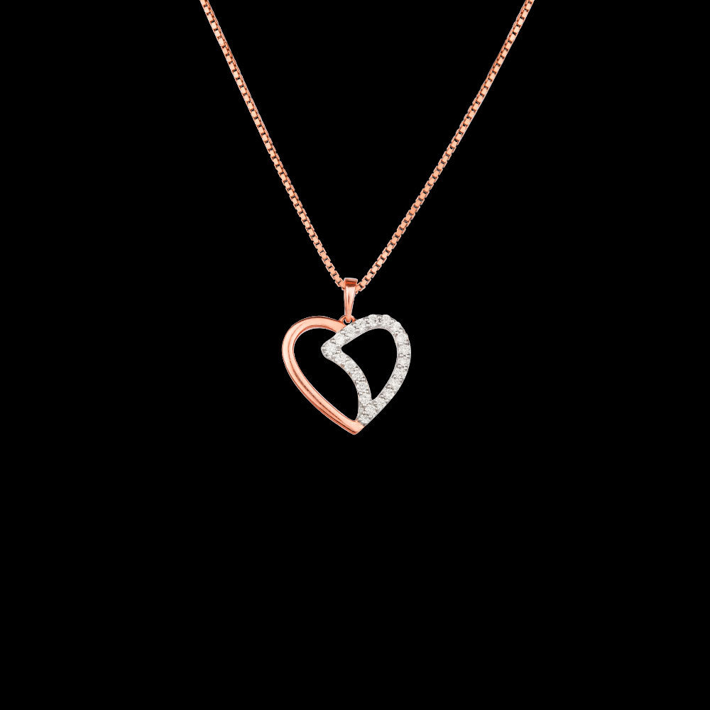 14K Rose Gold Diamond Pendant - 0.22ct SI-GH