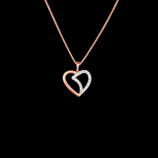 14K Rose Gold Diamond Pendant - 0.22ct SI-GH