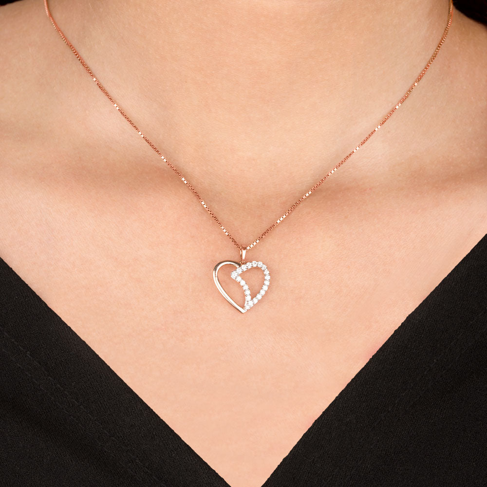 14K Rose Gold Diamond Pendant - 0.22ct SI-GH