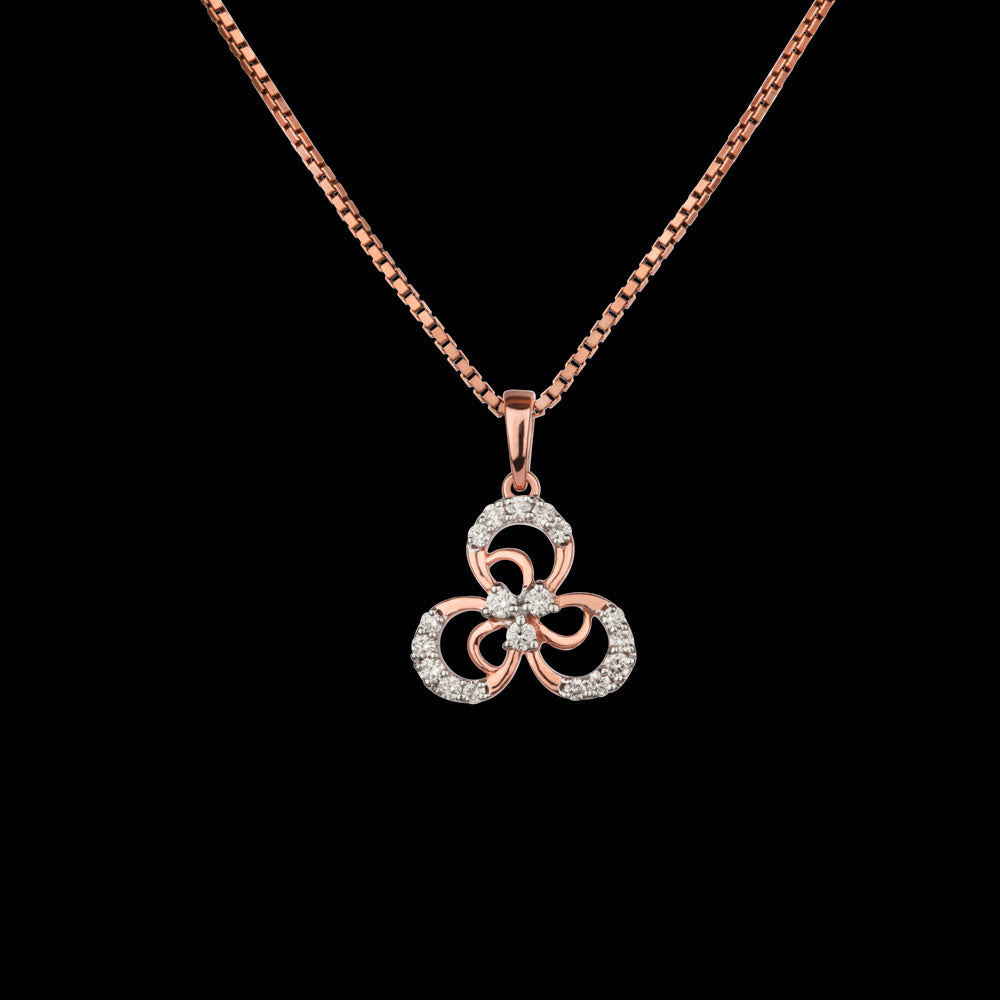 14K Rose Gold Diamond Pendant - 0.15ct VVS-VS-GH