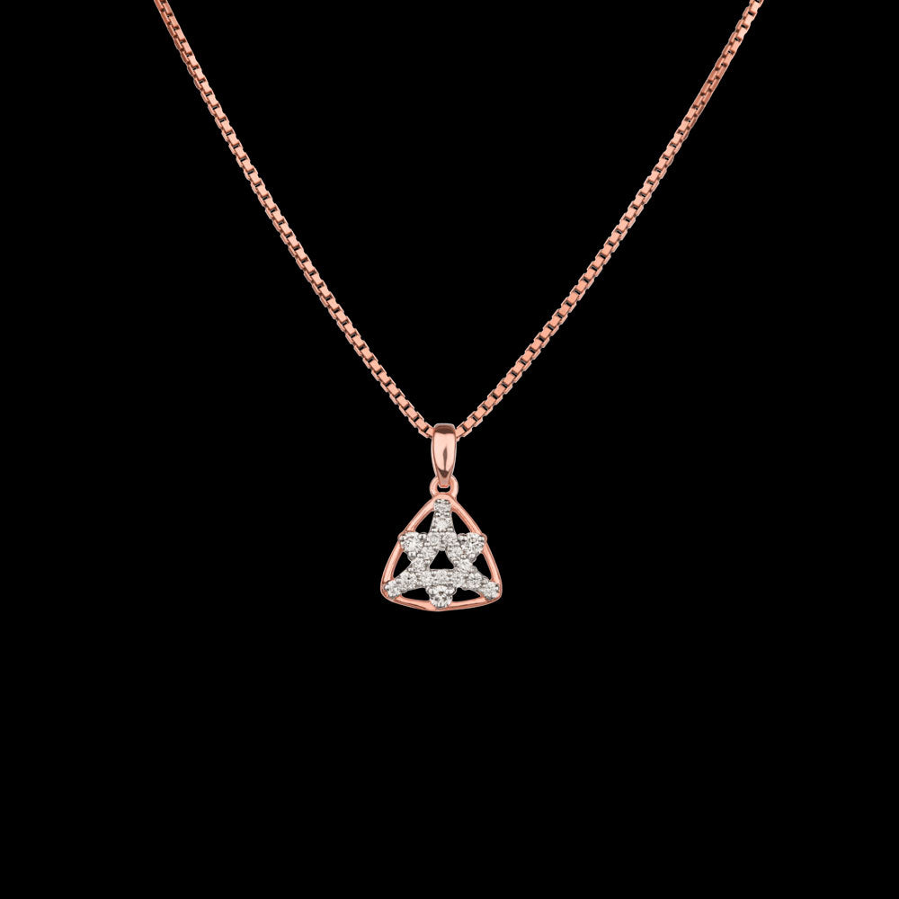 14K Rose Gold Diamond Pendant - 0.12ct VVS-VS-GH