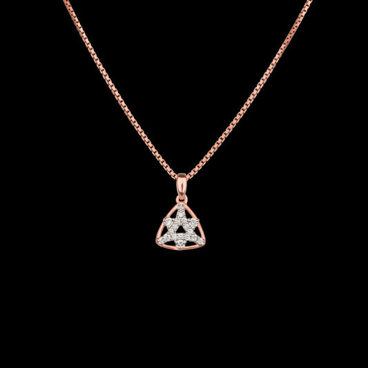 14K Rose Gold Diamond Pendant - 0.12ct VVS-VS-GH