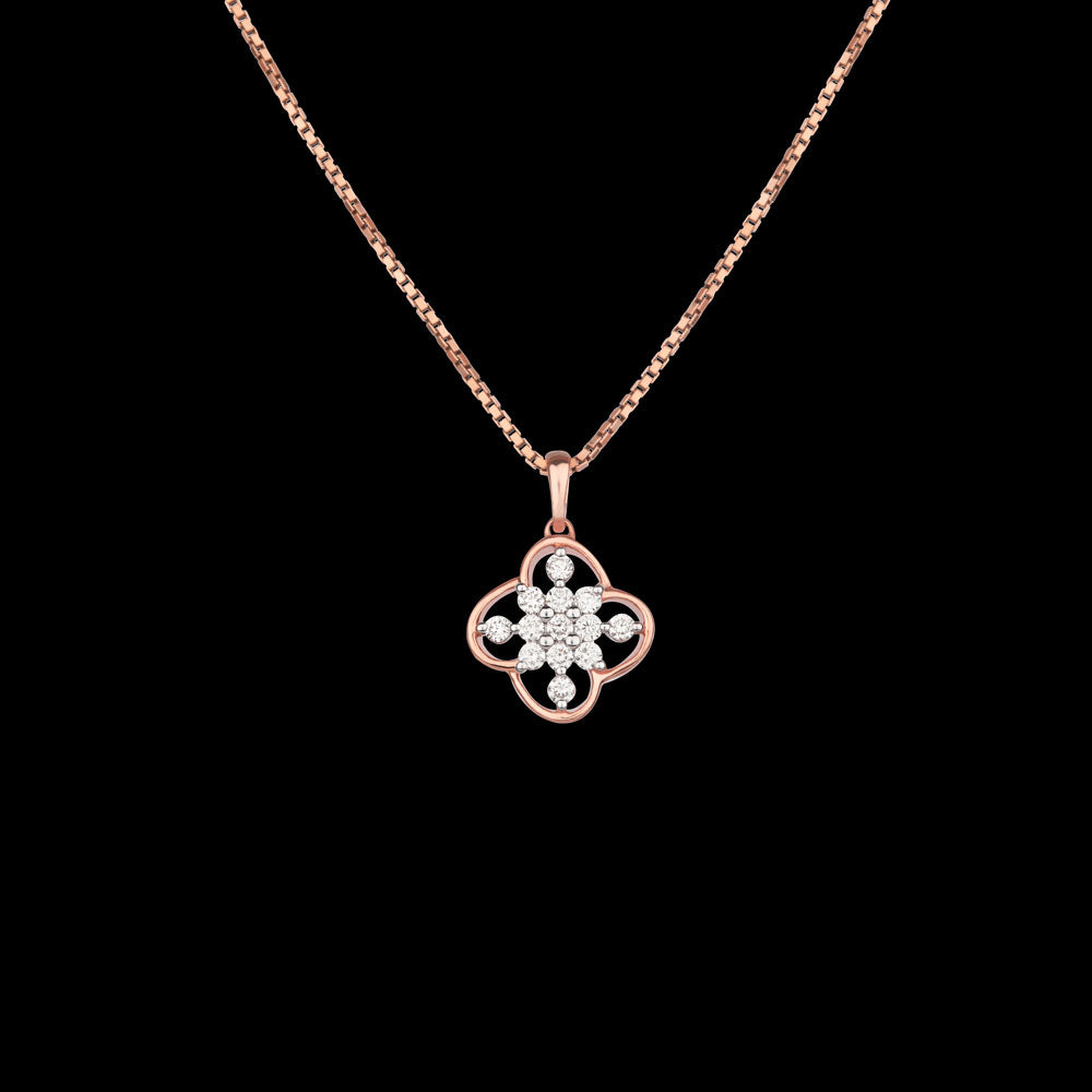 14K Rose Gold Diamond Pendant - 0.21ct SI-GH