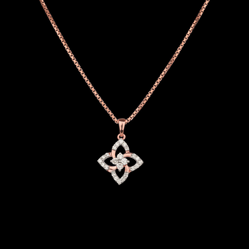 14K Rose Gold Diamond Pendant - 0.17ct VVS-VS-GH