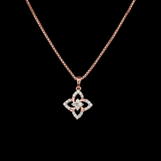 14K Rose Gold Diamond Pendant - 0.17ct VVS-VS-GH