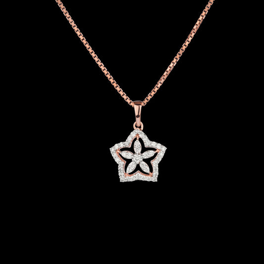 14K Rose Gold Diamond Pendant - 0.21ct SI-GH