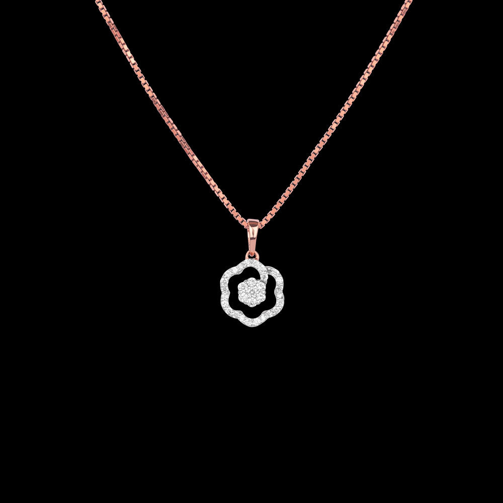 14K Rose Gold Diamond Pendant - 0.19ct SI-GH