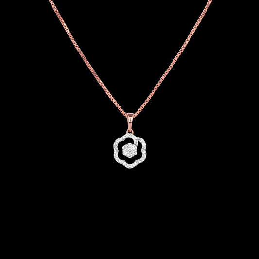 14K Rose Gold Diamond Pendant - 0.19ct SI-GH
