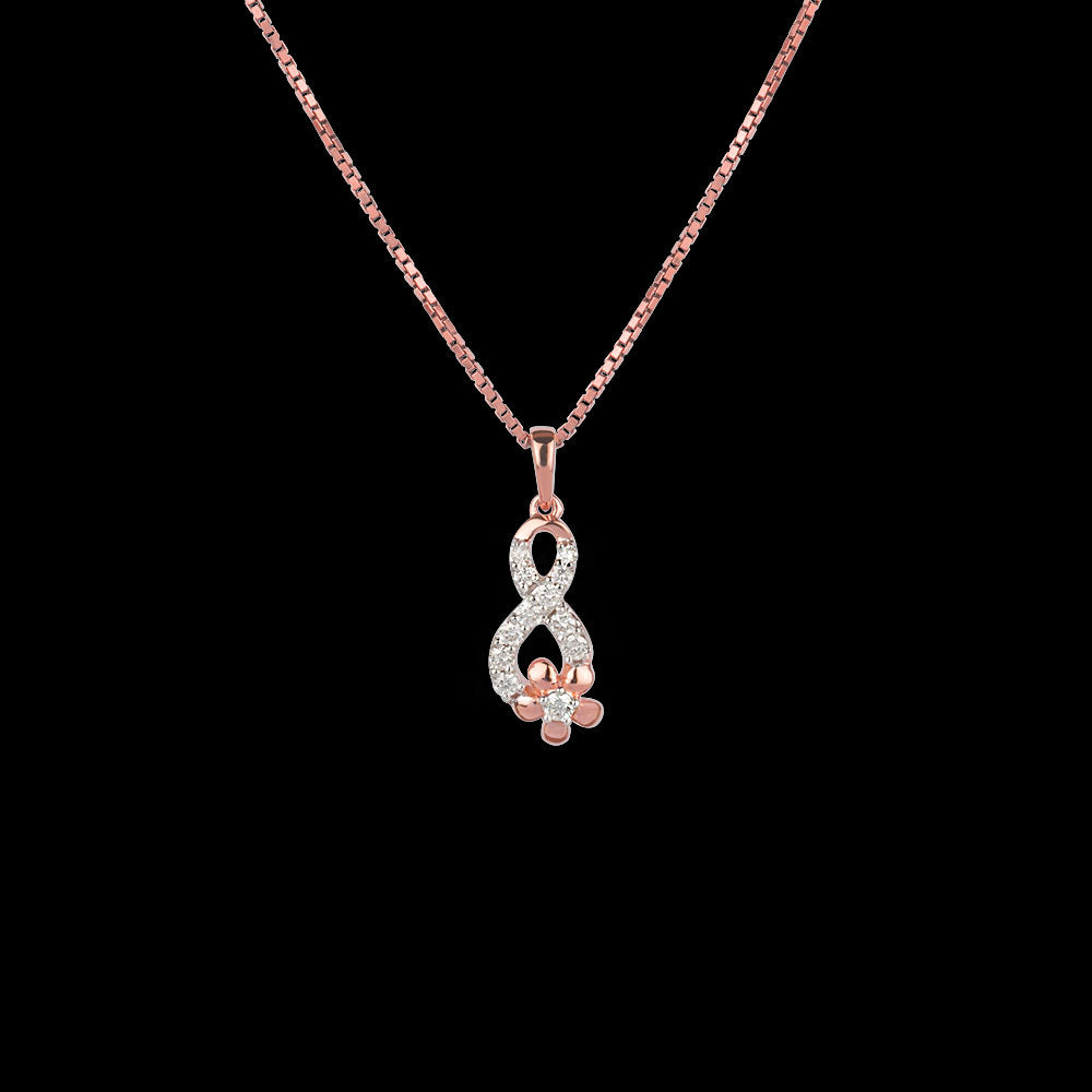 14K Rose Gold Diamond Pendant - 0.17ct VVS-VS-GH
