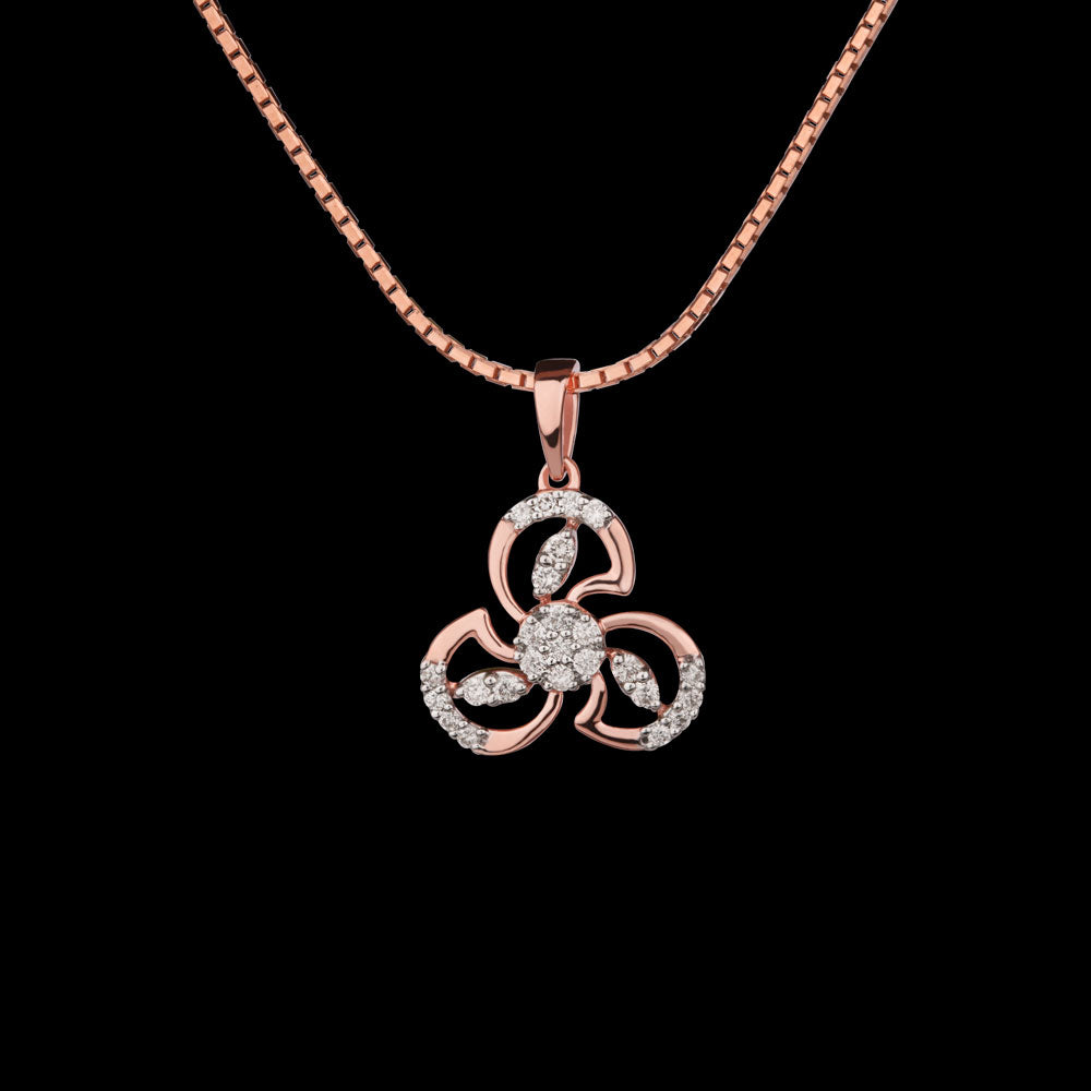 14K Rose Gold Diamond Pendant - 0.16ct SI-GH