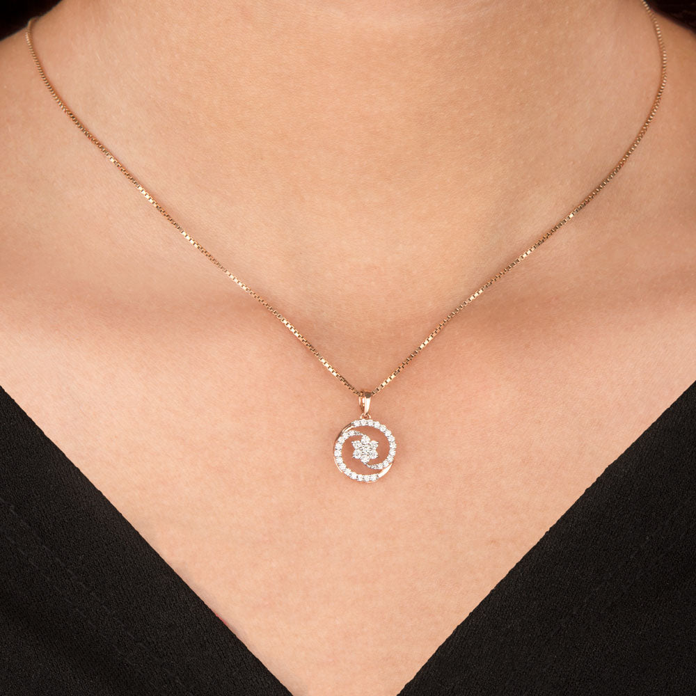 14K Rose Gold Diamond Pendant - 0.23ct SI-GH