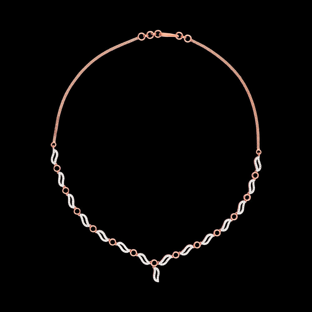 14K Rose Gold Diamond Necklace - 1.22ct VS-SI-FG