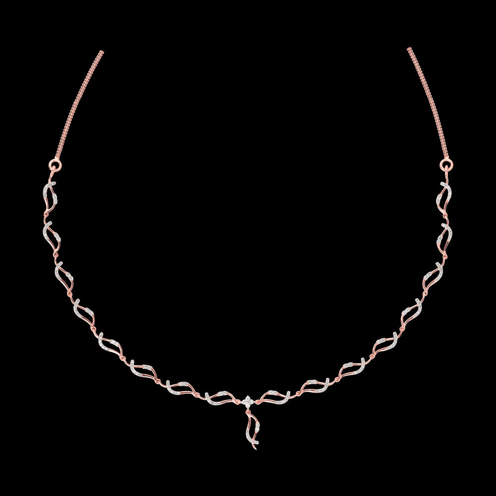 14K Rose Gold Diamond Necklace - 0.71ct VS-SI-FG