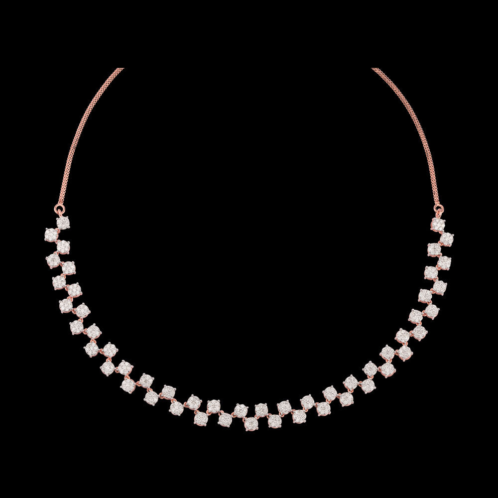 18K Rose Gold Diamond Necklace - 4.759ct VVS-VS-GH