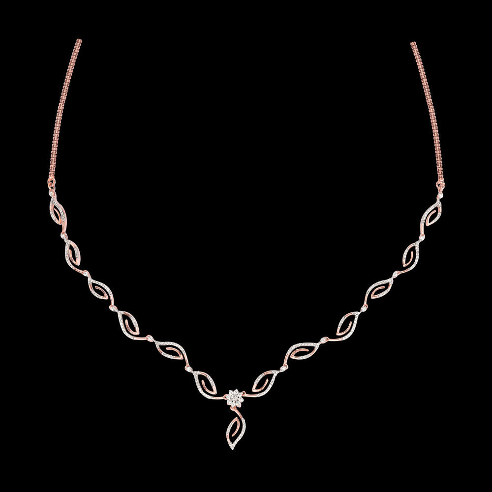 14K Rose Gold Diamond Necklace - 0.76ct VS-SI-FG