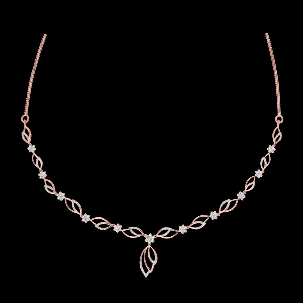 18K Rose Gold Diamond Necklace - 1.248ct VS-SI-HI
