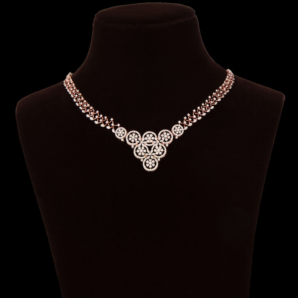 14K Rose Gold Diamond Necklace - 2.53ct VVS-VS-GH