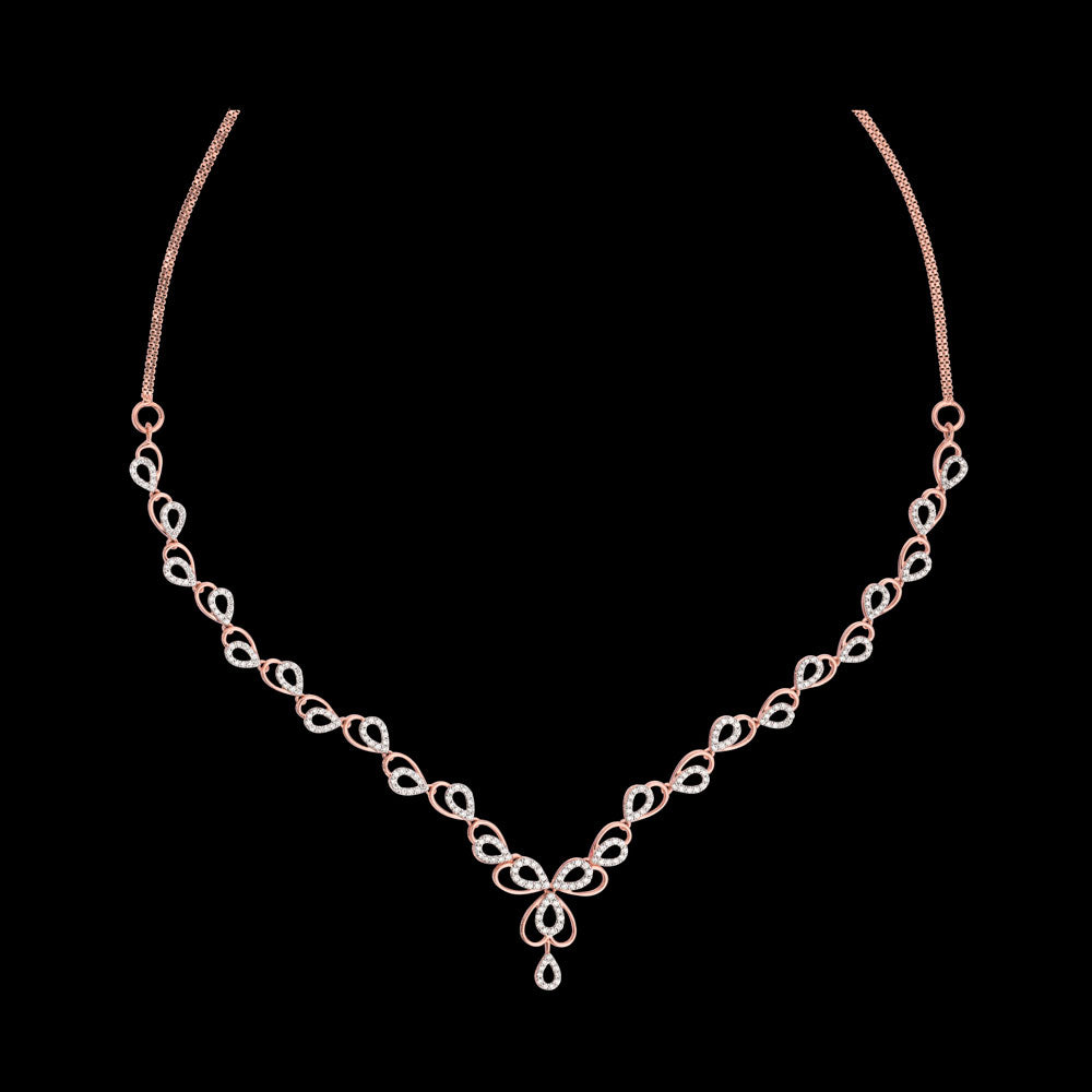 18K Rose Gold Diamond Necklace - 1.22ct VVS-VS-GH