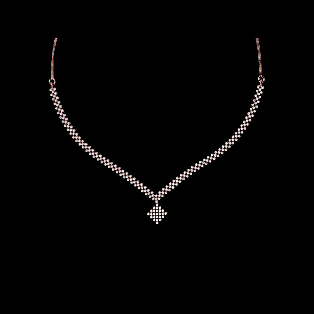 18K Rose Gold Diamond Necklace - 1.92ct VVS-VS-GH