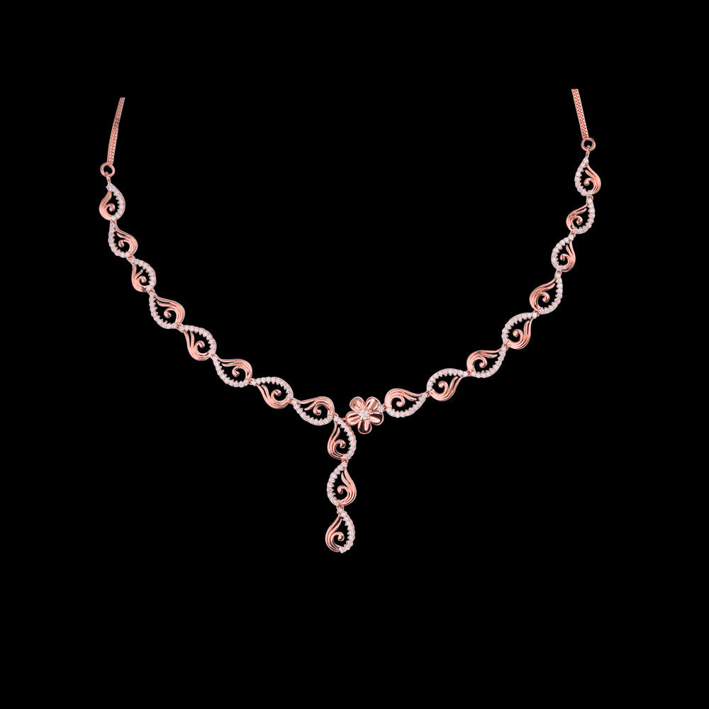 14K Rose Gold Diamond Necklace - 1.94ct VVS-VS-GH