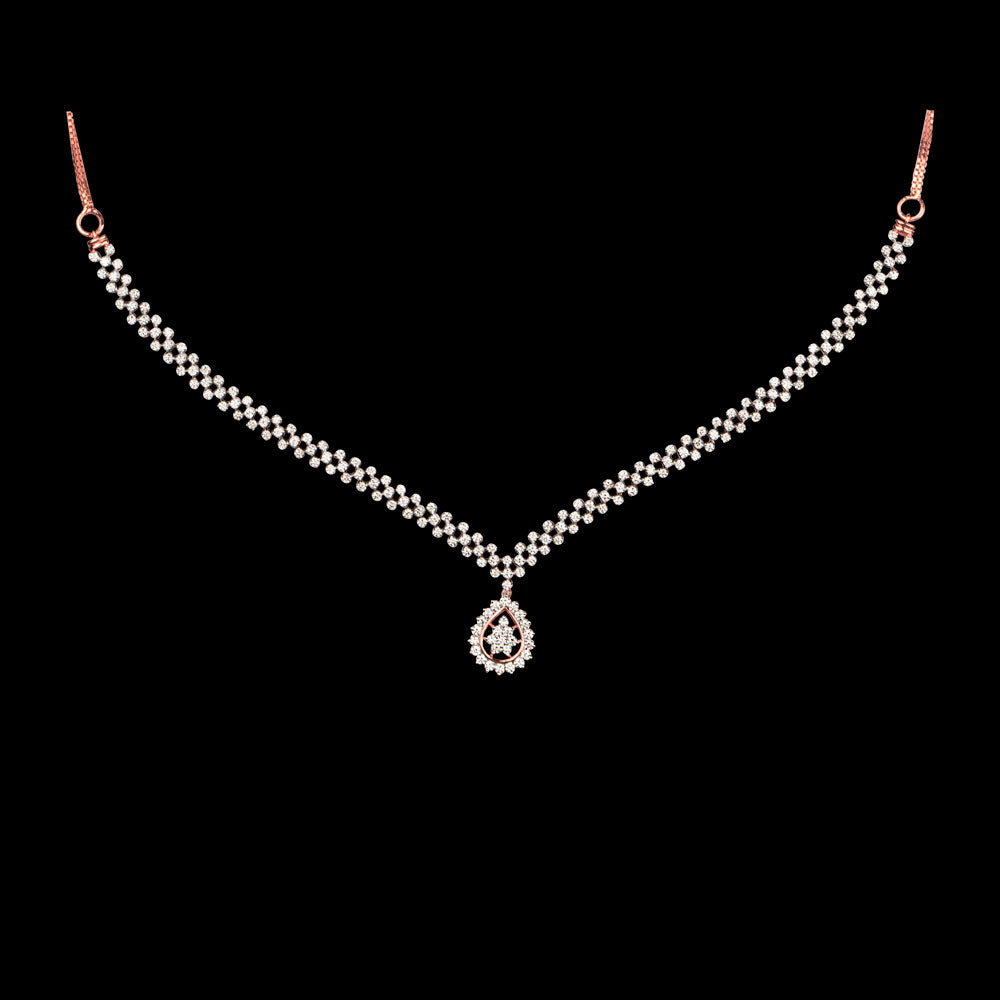 18K Rose Gold Diamond Necklace - 1.578ct VS-SI-FG