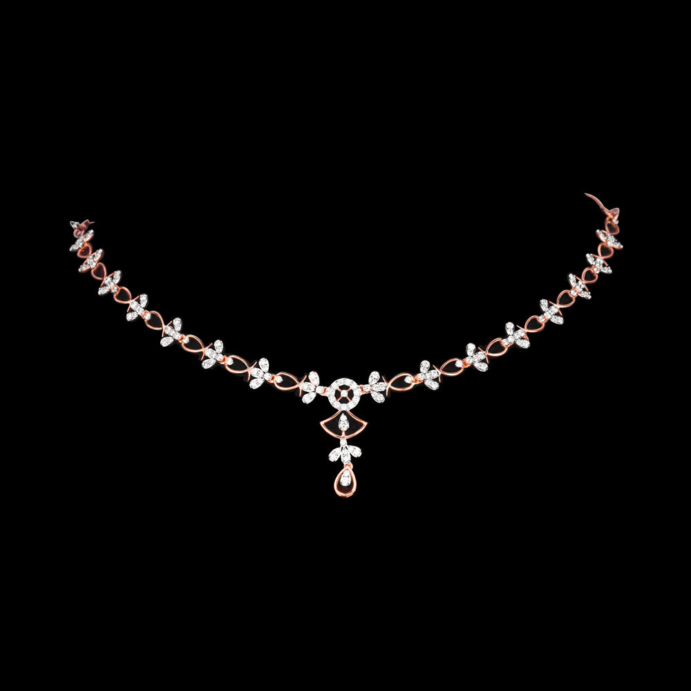 18K Rose Gold Diamond Necklace - 1.67ct VVS-VS-GH