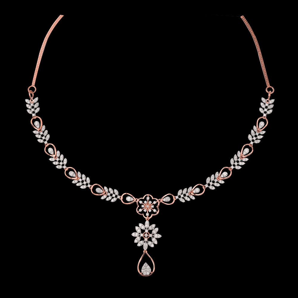18K Rose Gold Diamond Necklace - 2.33ct VVS-VS-GH