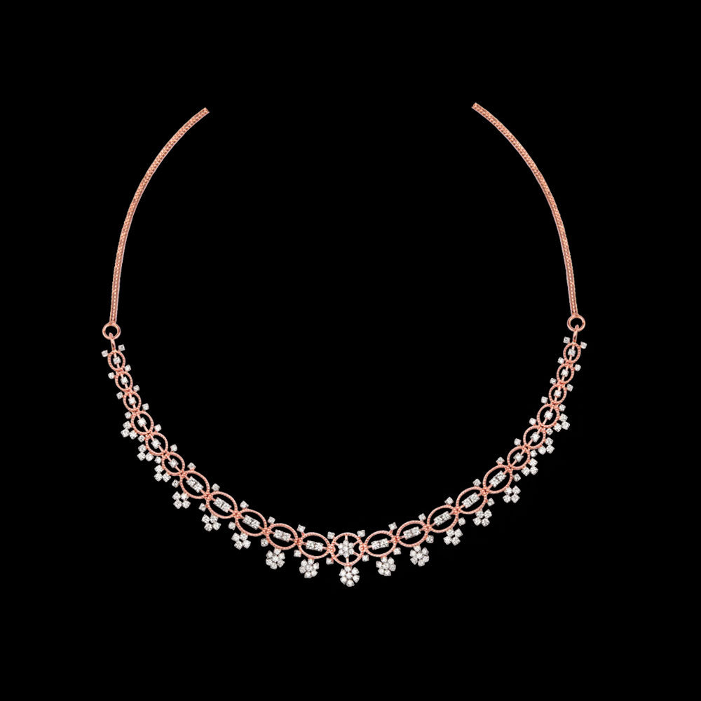 18K Rose Gold Diamond Necklace - 2.374ct VVS-VS-GH